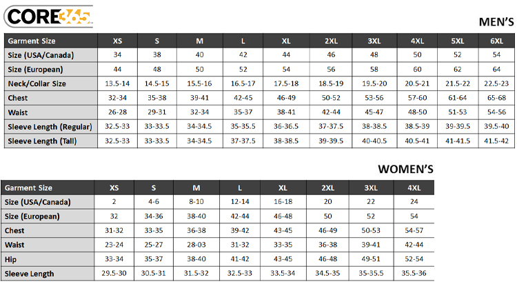 Sizing Chart